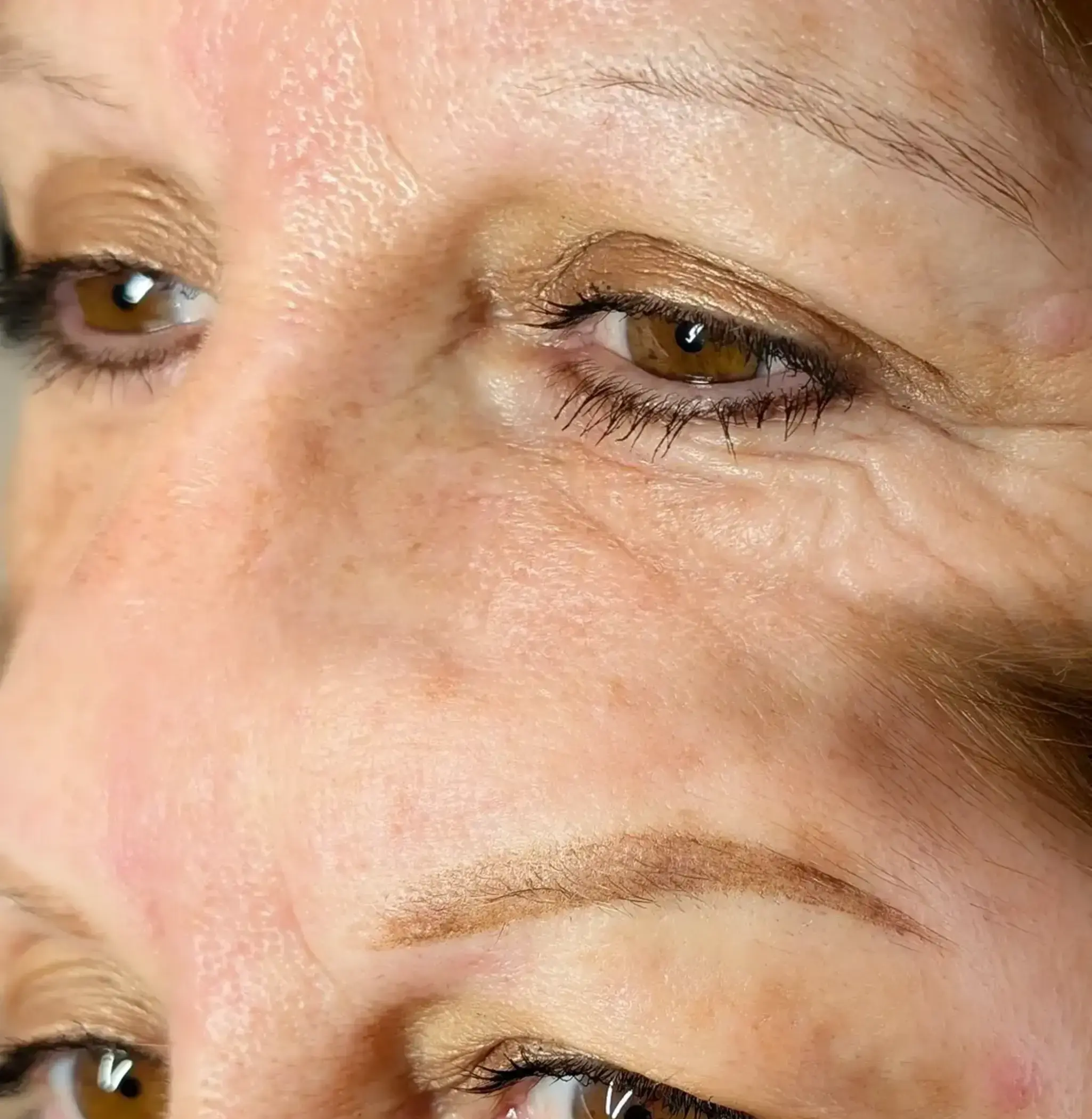 artist shaping brows consultation