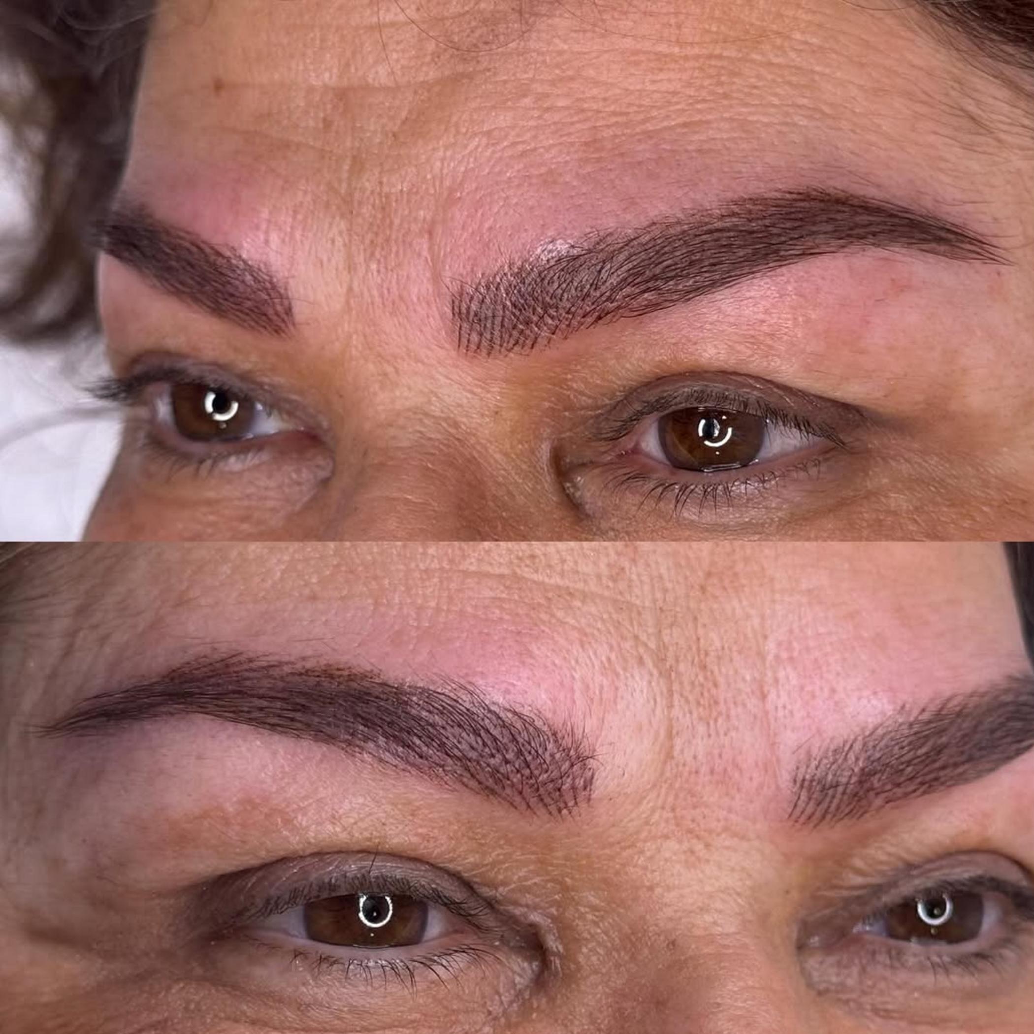 artist shaping natural eyebrow symmetry