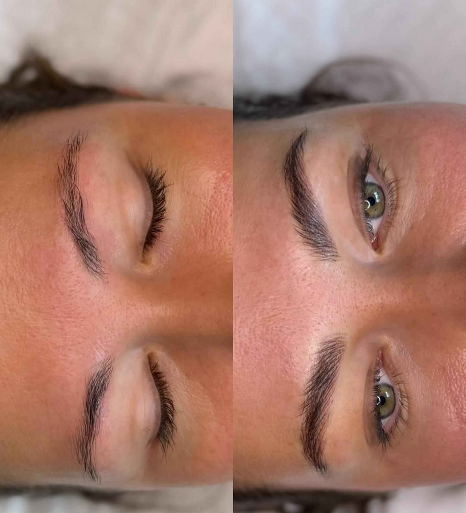 before and after permanent makeup correction