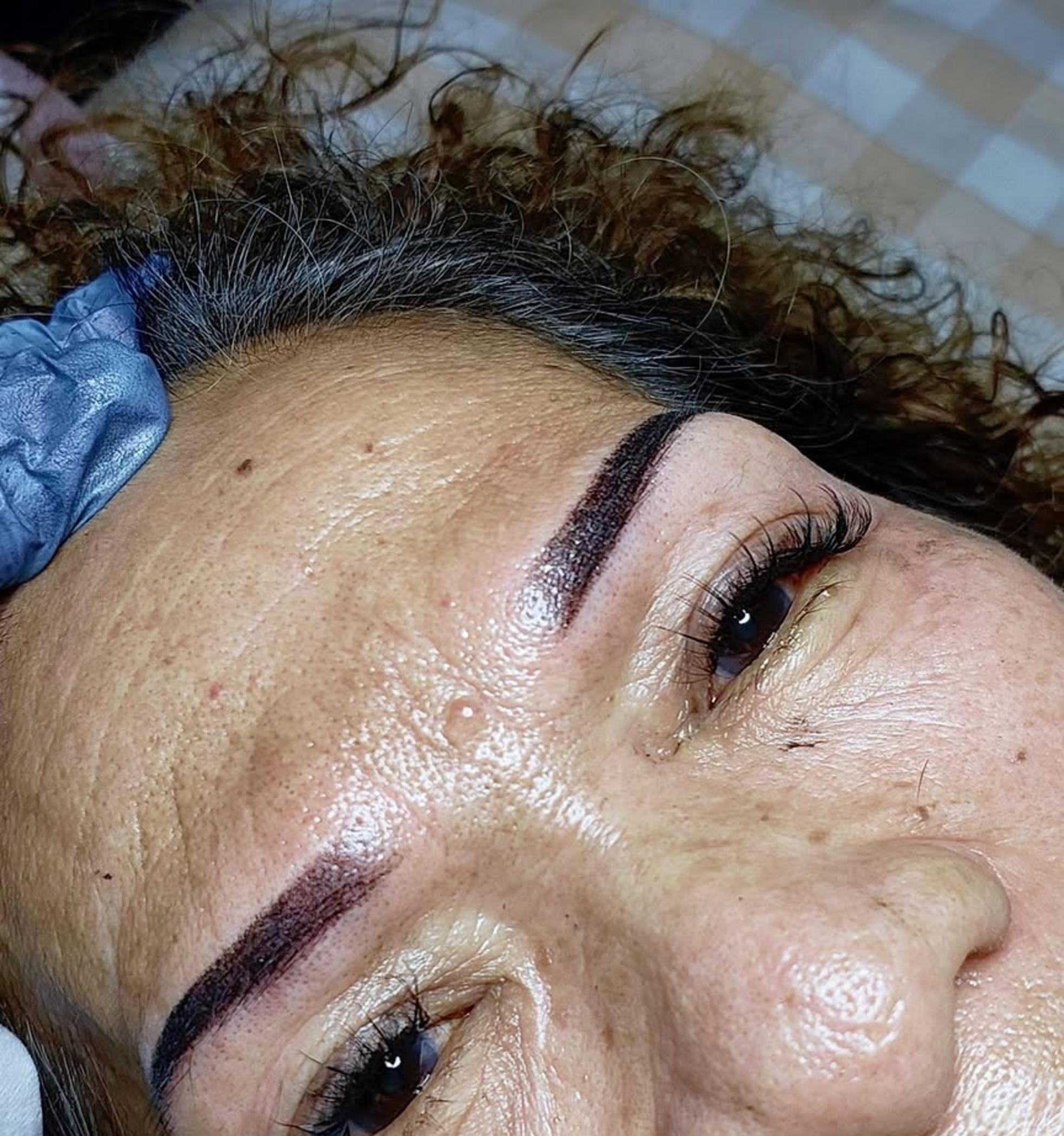 close up natural eyebrow pigment detail