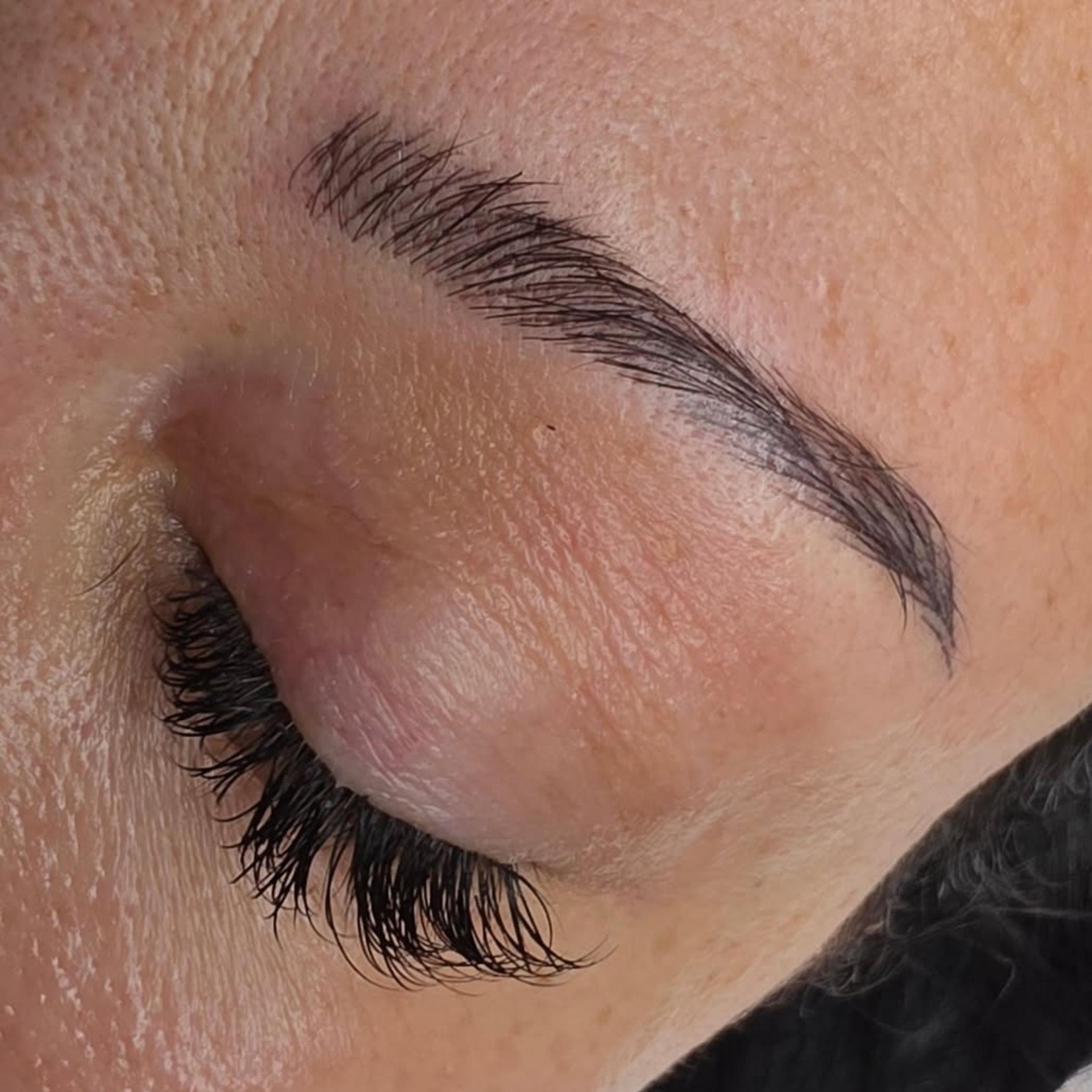 natural eyebrow tattoo soft healed results