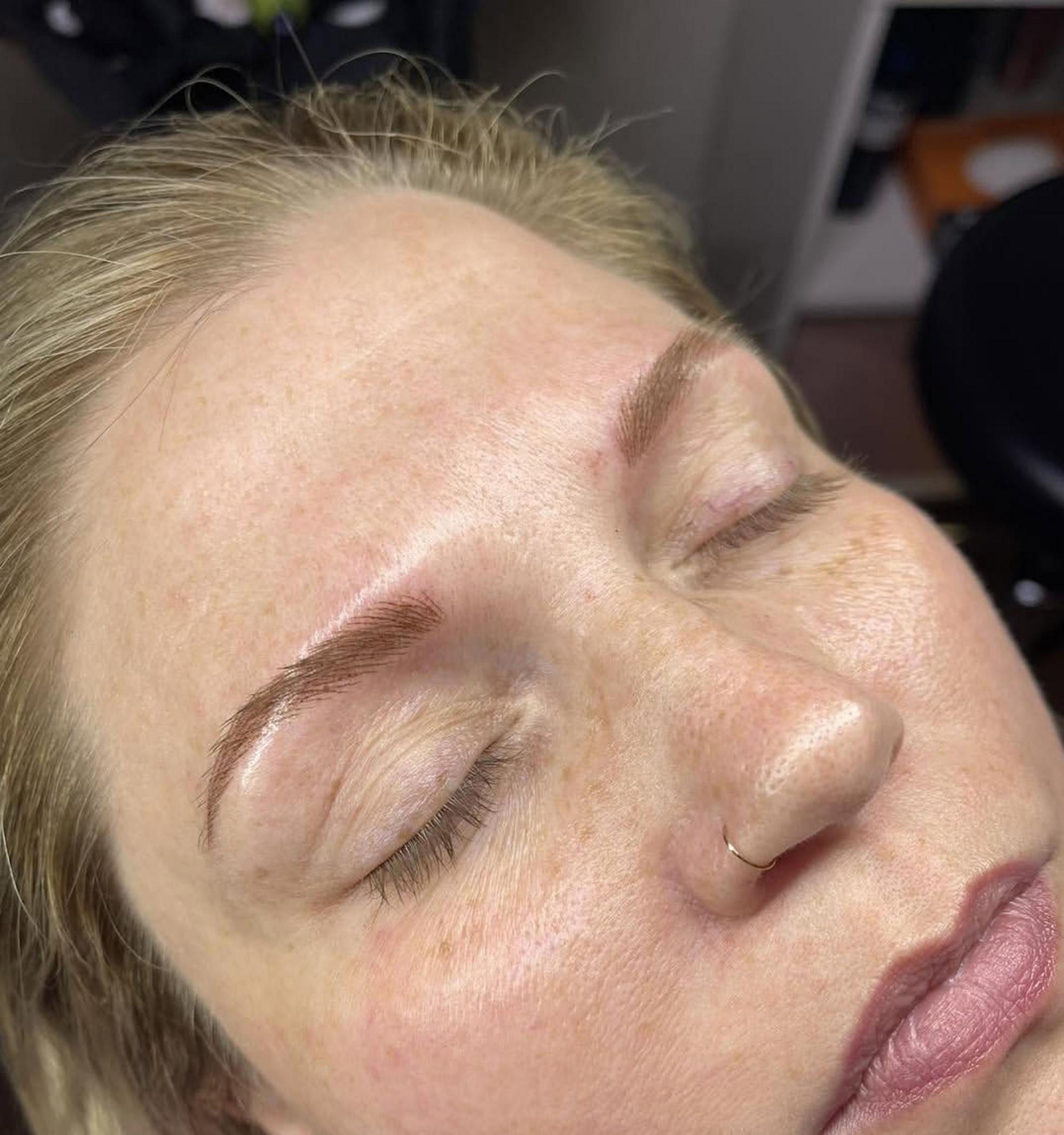natural healed brow tattoo results