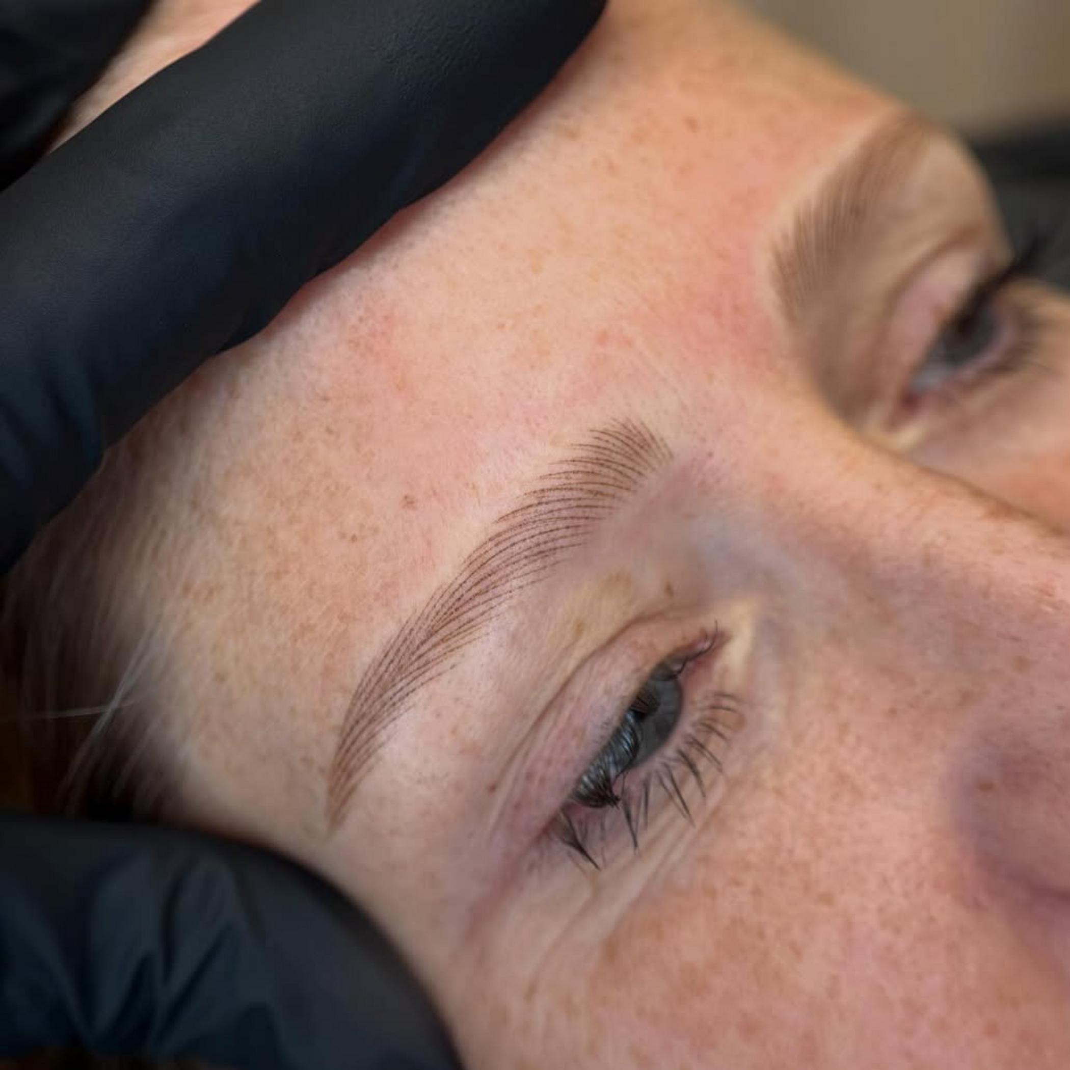 permanent makeup procedure face closeup